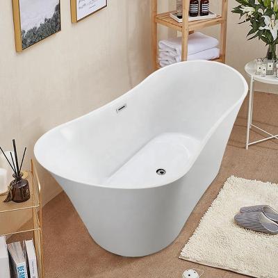 China Eco - Friendly Project Material Luxury Gloss White Hotel Acrylic Freestanding Bathtub For Adult for sale