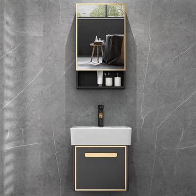 China Modern Bathroom Furniture Set Single Basin Small 19 Inch Mini Bathroom Vanity for sale