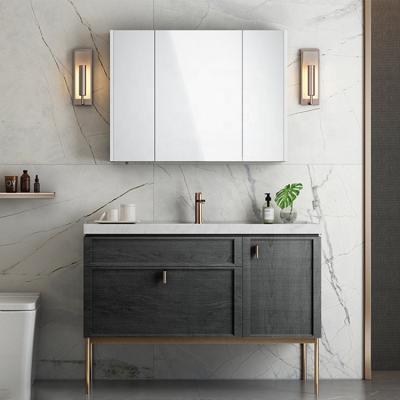 China Modern Luxury Modern Gray Melamine Bathroom Cabinet Flooring Plywood for sale