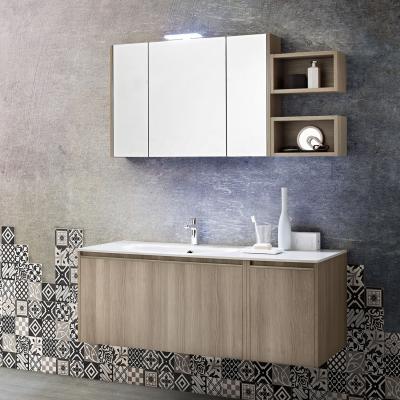 China Eco - Friendly Wood Wall Furniture Single Wash Basin Bathroom Vanity Sink Cabinet for sale