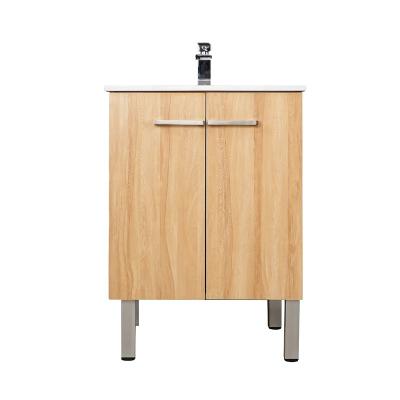 China Eco - Friendly Small Space Wooden Floor Bathroom Cabinet With Metal Legs for sale