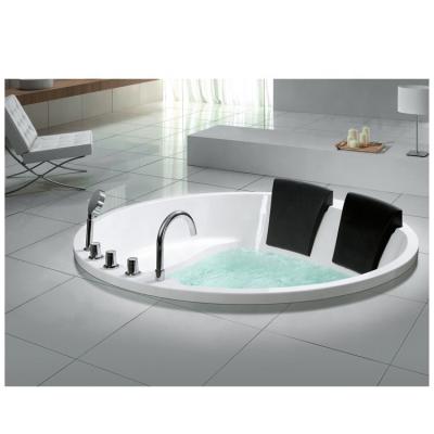 China Hotel Soft Drop In Acrylic Round 2 Person Bathtub With Pillow for sale