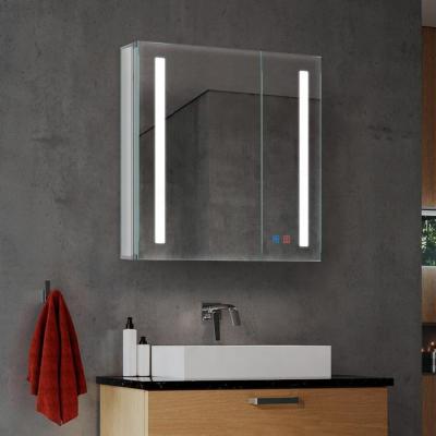 China Contemporary Wall Hung Waterproof Aluminum Frame Smart Led Bathroom Mirror Cabinet for sale