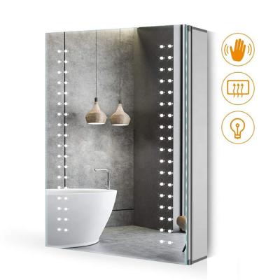 China Contemporary Copper Silver Mirror Medicine Mirror Bathroom Led Cabinet for sale