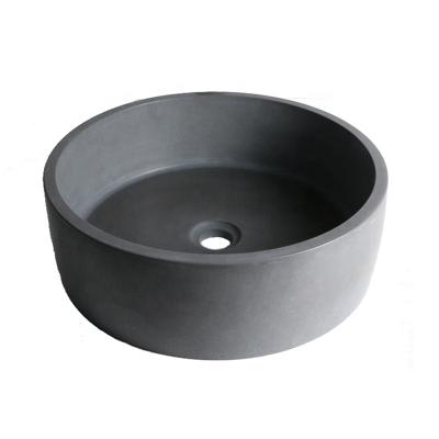 China Modern Concrete Gray Round Shap Countertop Terrazzo Sink Bathroom Basin for sale