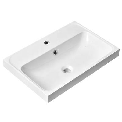 China Modern Simple Design Bathroom Sink Resin Artificial Stone Wash Basin for sale