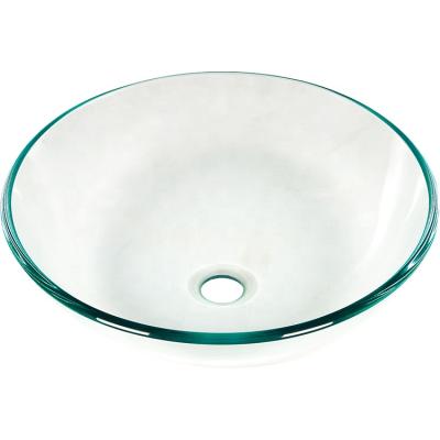 China Modern Transparent Tempered Clear Glass Wash Basin Bowl Bathroom Sink for sale