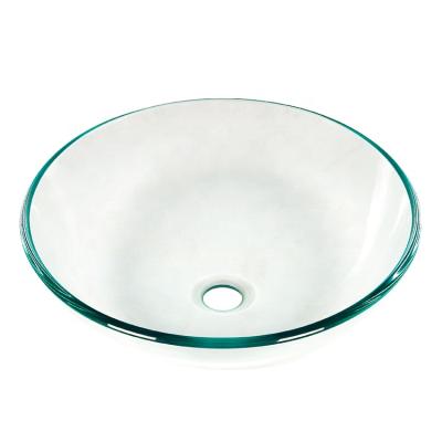 China Easy Clean Bathroom Sinks Vanity Bowls Stock Products Glass Wash Basin for sale