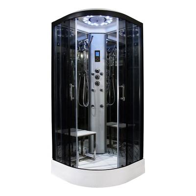 China Modern Hydraulic Massage Led Light Tempered Glass Bath Steam Shower Cabin for sale