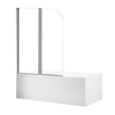 China Eco-Friendly Fixed Pivot 2 Panel Corner Frameless Bath Shower Screen Glass Of Bathtub for sale