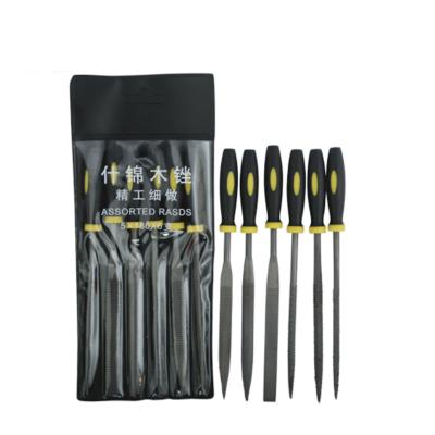 China High Efficiency DIY Steel Hand Folder Tools Steel Hand Rasp Set Needle Wood Folder With Plastic Handle Double Colors for sale