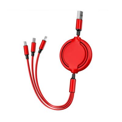 China Quick Charging Speed ​​Expandable Data Cable 3 in 1 Type C Cable USB Mobile Phone Fast Charging Charging Cable for sale