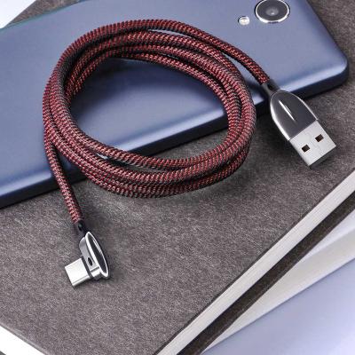 China Charging + Type-C Braided Data Transmission Cable Zinc Alloy Fast Charging Charging Cable New 2021 Elbow 5A Mobile Phone Car IOS Data Cable for sale