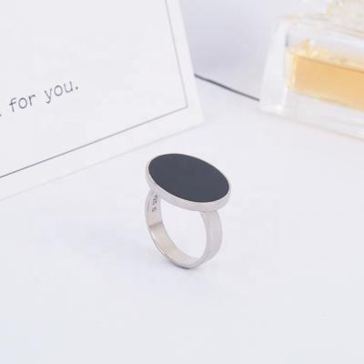 China Fashion Hydis Jewelry Navy Blue Egg Stone Sterling Silver Men Rings Saudi Arabia for sale