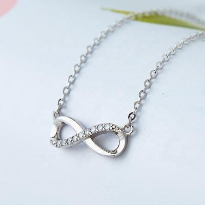 China TRENDY best quality pure sterling silver s925 infinity necklace for sale