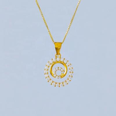 China Beautiful FASHION Plated Yellow Gold Sun Diamonds Necklace Pendant Jewelry for sale