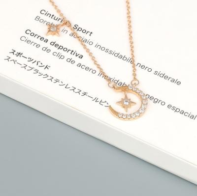 China Tasty New Arrived TRENDY AAA Cubic Zirconia Diamond Necklace With Moon Pendant for sale