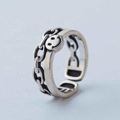 China Polish High Smile Face Happy Mood Ring Hydis Casual/Sporty Jewelry Sterling Silver for sale