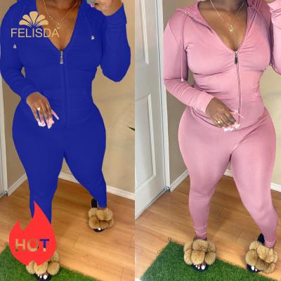 China Women Breathable Warm Workout Amazon Two Piece Tracksuit Set Long Sleeve Zipper Hoodies Jacket Jogger Pants Sweatsuit Tracksuit Set for sale