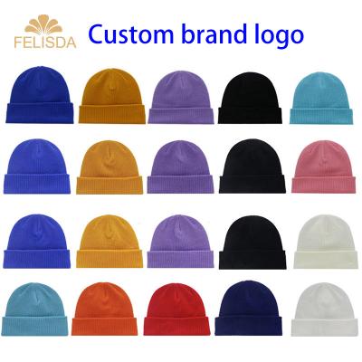 China breathable & Winter Beanie Custom Hat Embroidery Soft Slouchy Waterproof For Men Women Cuffed Knit Beanie Skull Cap Unisex Daily Beanie Hats Wool for sale