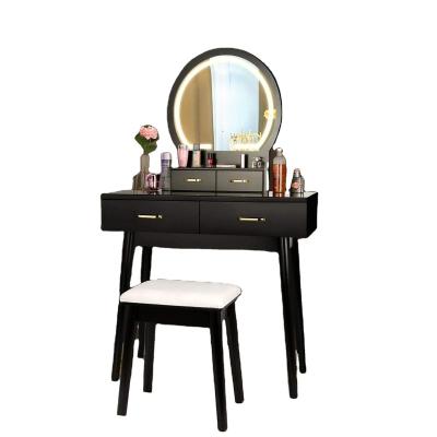 China (Other) mirro rmakeup adjustable wood dresser black vanity set with modern designs dressing table for sale