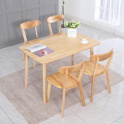 China Korean style foldable wooden home furniture classic dining table with 4 chairs for sale