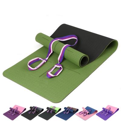 China Pro Classic Adult Eco-Friendly Anti-Slip Double Layer Tape Non-Slip Yoga Mat Tpe for sale