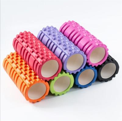 China Yoga Exercise Triple Grid Massage Zones Roller Foam Ideal For Recovery Printed Foam Back Roller Foam for sale