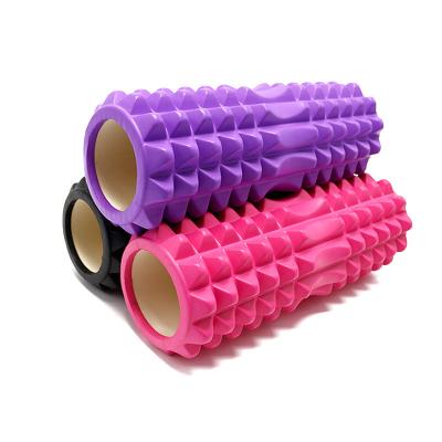 China Extra Firm High Density Deep Yoga Exercise Tissue Massager With Hollow Spine Sleeve Mini Spinal Yoga Foam Roller for sale