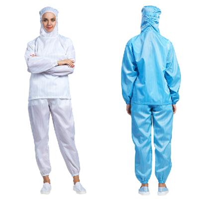 China Comfortable Modular Antistatic Workwear Suit White Blue Workwear for sale