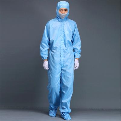 China Comfortable Modular Dress Work Wear Clean Room White Blue Antistatic Anti-Static Suit for sale