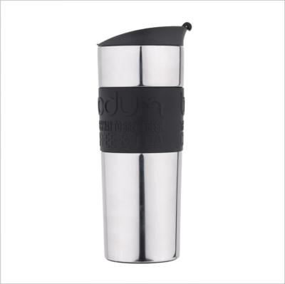 China Viable High Quality Metal Reusable Coffee Mugs Travel Tumbler With Logo Replacement Lid Double Cup Bodum Stainless Steel Wall Mount for sale