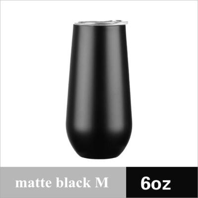 China Viable Wholesale Cheap 6 Ounce Color Insulated Stemless Logo Double Wall Stainless Steel Custom Glass Wine Tumbler Cup With Lid Straw for sale