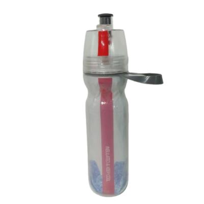 China Sustainable Bpa Free Double Wall Insulated Plastic Sports Mist Spray Drinking Water Bottle With Mist Spray for sale