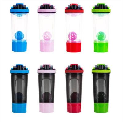 China Wholesale Custom Viable Fitness Viable Protein Free GYM 700ml 2 Layer 2020 Shaker 2 Plastic Water Cup Bottle With Measurement for sale