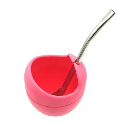 China Size Viable Quality New Custom Yerba Reusable Mate Safe Silicone With Filtered Straw Factory Direct Sale for sale