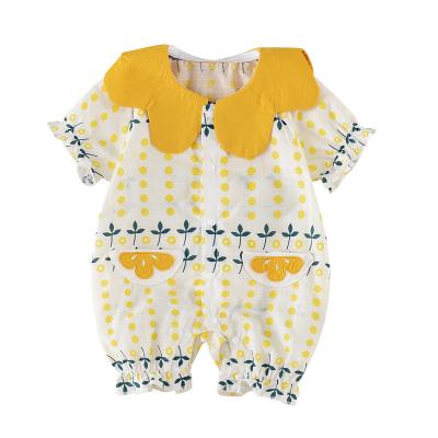 China Wholesale 100%cotton 100% cotton summer designer printed lovely romper newborn baby clothes for sale