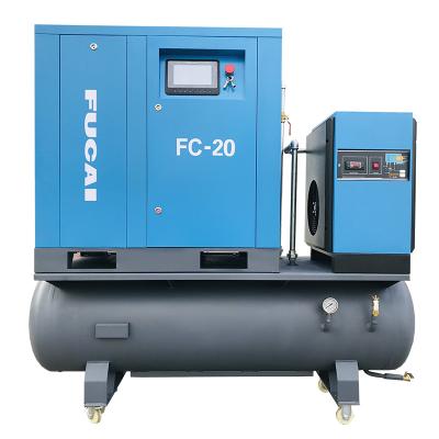 China FUCAI Lubricated Rotary Type 15kw 20HP Screw Air Compressor For Fiber Laser Cut Machine for sale