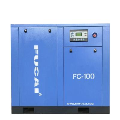 China Lubricated FUCAI 100HP Industrial Screw Aircompressors Screw 75KW Screw Air Compressor for sale