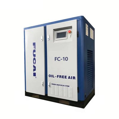 China FUCAI Good Price Oil Free Air Compressor Machine 10hp Screw Oil Free Air Compressor for sale