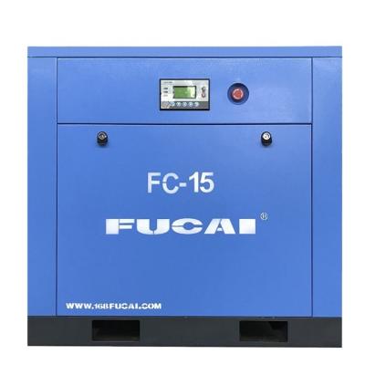 China FUCAI 11 Lubricated Low Oil Content 15hp KW Screw Air Compressor for sale