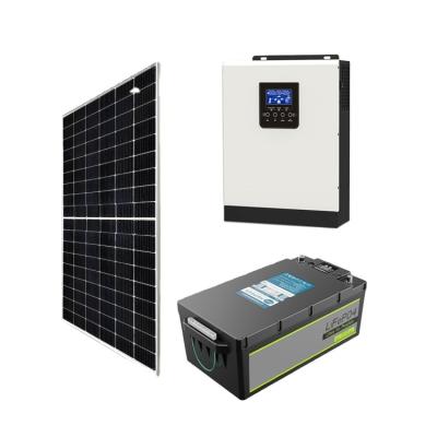 China Professional outdoor home application factory production all in one home solar home system 5kw 48v lithium battery energy storage for sale