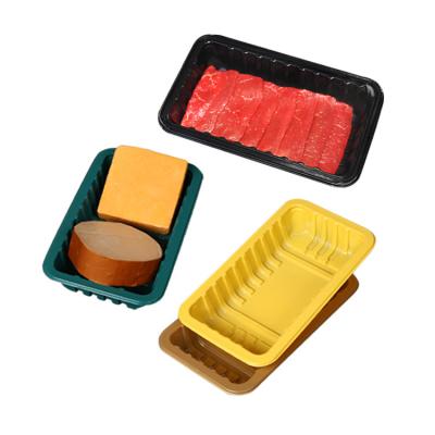 China Eco-Friendly Rectangular Plastic Industry Tray Frozen Food Tray Food Thermoforming Packaging For Meat for sale