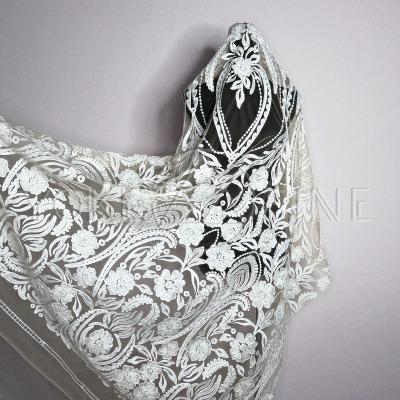 China Viable Gorgeous Embroidery Lace Bridal Fabric with Sequins and Beaded L00801AN for sale