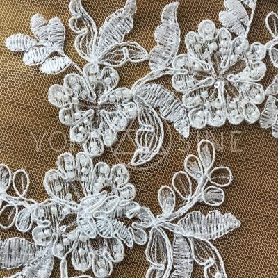 China Viable white embroidered lace fabrics for women F20020MN for sale