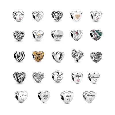 China New FASHIONABLE 925 sterling silver creative hollow love letter heart series beads original DIY bracelet accessories jewelry production for sale