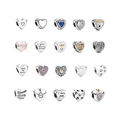 China FASHIONABLE 925 Silver Heart Series DIY Charm Beads Charm Jewelry Wholesale for sale