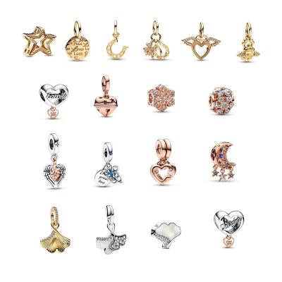 China New FASHIONABLE Rose Gold Rose Gold Wholesale 925 Sterling Silver Gold Beads Jewelry DIY Gifts Pendant Bracelet for sale