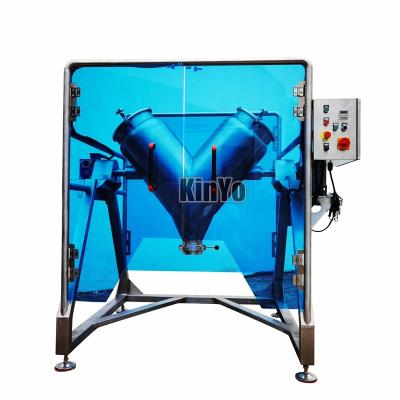 China Liquid With Hanging Food Powder V Mixer Machine Solids KinYo Medicine Ingredient Powder Granular Mixing for sale