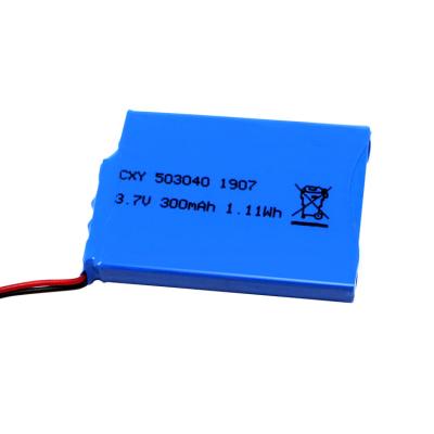 China Free sample 503040S 3.7V 300mAh 1.11wh rechargeable lithium polymer battery high quality toys kc certification for sale